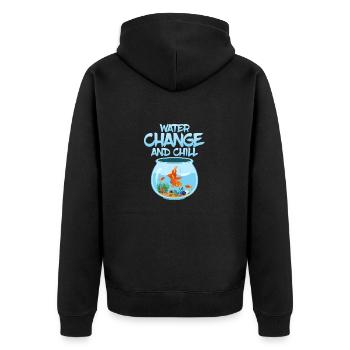 Water Change And Chill Fish Keeping Aquarium Owner - Unisex Premium Organic Zip Hoodie - black - Back - Nico (187cm)