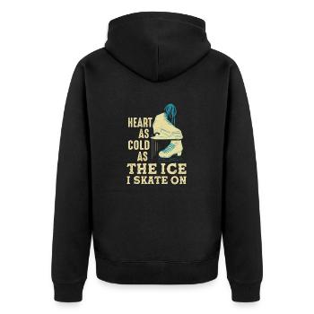Heart As Cold As The Ice I Skate On Skating Skater - Unisex Premium Bio Zip Hoodie - Schwarz - Hinten - Nico (187cm)