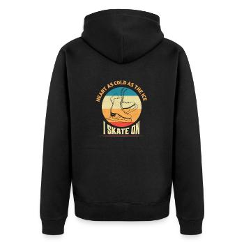 Heart As Cold As The Ice I Skate On Skater Skating - Unisex Premium Bio Zip Hoodie - Schwarz - Hinten - Nico (187cm)