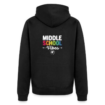 Middle School Vibes Funny Teacher Student Learning - Veste à capuche bio Premium Unisexe - noir - Dos - Nico (187cm)