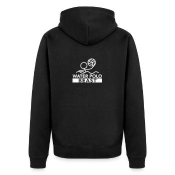 Wasserballtier Lustiger Sport Schwimmen Mannschaft - Unisex Premium Bio Zip Hoodie - Schwarz - Hinten - Nico (187cm)