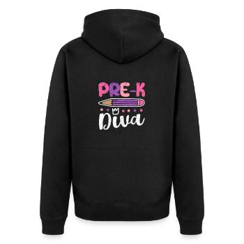 Pré-K Diva Drôle Enseignant Préscolaire Élève De Retour - Veste à capuche bio Premium Unisexe - noir - Dos - Nico (187cm)