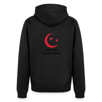 Türkische national Tag-kinder fest - Unisex Premium Bio Zip Hoodie - Schwarz - Hinten - Nico (187cm)