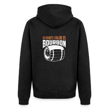 My Favorite Color Is Bourbon Bourbon Drinking - Unisex Premium Bio Zip Hoodie - Schwarz - Hinten - Nico (187cm)