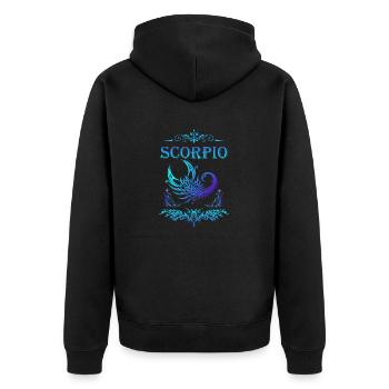 Scorion zodiac sign - Unisex Premium Bio Zip Hoodie - Schwarz - Hinten - Nico (187cm)
