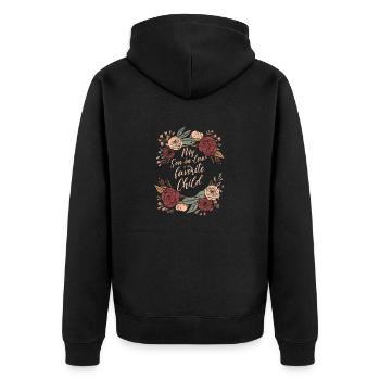Mon gendre est mon enfant préféré pour ma mère - Veste à capuche bio Premium Unisexe - noir - Dos - Nico (187cm)