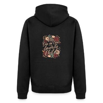 Mon gendre est mon enfant préféré pour ma mère - Veste à capuche bio Premium Unisexe - noir - Dos - Nico (187cm)