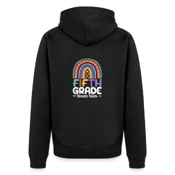 Fifth Grade Dream Team 5th Student Teacher Back - Unisex Premium Organic Zip Hoodie - black - Back - Nico (187cm)