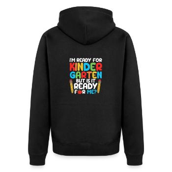 Je suis prêt pour la maternelle, mais est-ce - Veste à capuche bio Premium Unisexe - noir - Dos - Nico (187cm)