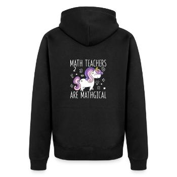 Les professeurs de mathématiques sont des professeurs de licorne drôles de mathématiques - Veste à capuche bio Premium Unisexe - noir - Dos - Nico (187cm)