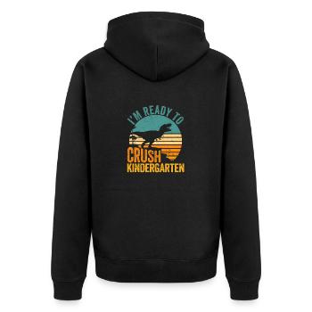 I'm ready to nursery dinosaurs back - Unisex Premium Organic Zip Hoodie - black - Back - Nico (187cm)