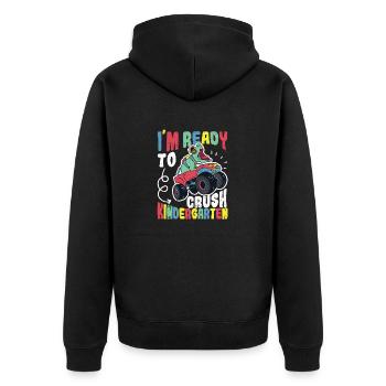 I'm ready to nursery dinosaurs back to - Unisex Premium Organic Zip Hoodie - black - Back - Nico (187cm)