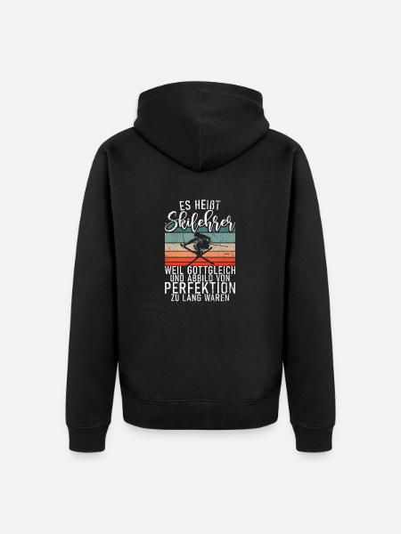 Skilehrer - T-Shirt Design - Unisex Premium Bio Zip Hoodie - Schwarz