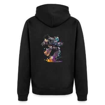 Robot fantastique dans un style artistique funky - Veste à capuche bio Premium Unisexe - noir - Dos - Nico (187cm)