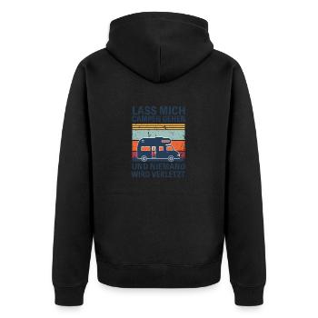 Camping Camper Wohnwagen lustiger Spruch Humor - Unisex Premium Bio Zip Hoodie - Schwarz - Hinten - Nico (187cm)