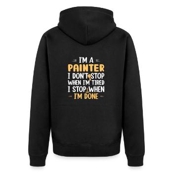 Je suis un peintre je ne m’arrête pas quand je suis fatigué professi - Veste à capuche bio Premium Unisexe - noir - Dos - Nico (187cm)