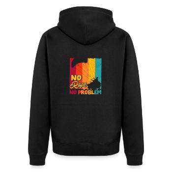 No Rope No Problem Wakesurfing Boat Lake Surfboard - Unisex Premium Organic Zip Hoodie - black - Back - Nico (187cm)