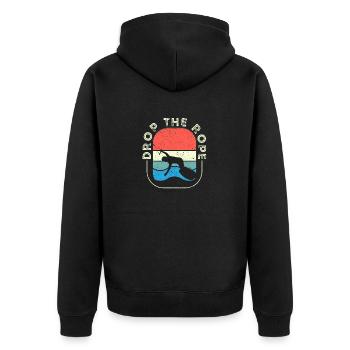 Drop The Rope Wakesurfing Wakesurf Wake Surf Boot - Unisex Premium Bio Zip Hoodie - Schwarz - Hinten - Nico (187cm)