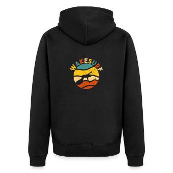 Wakesurf Rétro Wakesurf Vintage Lake Ocean River - Veste à capuche bio Premium Unisexe - noir - Dos - Nico (187cm)