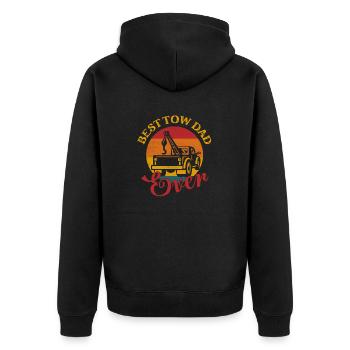 Best Tow Dad Ever Tow Truck Driver Trucking - Unisex Premium Bio Zip Hoodie - Schwarz - Hinten - Nico (187cm)