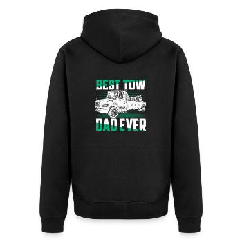 Best Tow Dad Ever Trucking Tow Truck Driver - Unisex Premium Bio Zip Hoodie - Schwarz - Hinten - Nico (187cm)