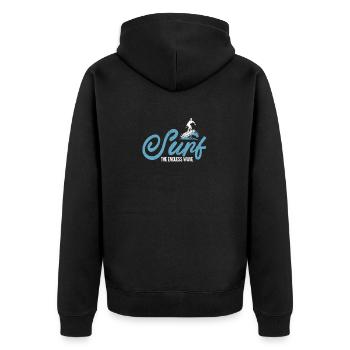 Surf The Endless Wave Wakesurfing Wakesurf Wake - Unisex Premium Bio Zip Hoodie - Schwarz - Hinten - Nico (187cm)