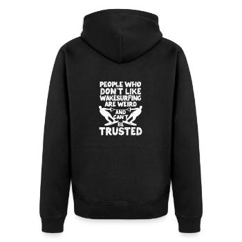 Les gens qui n’aiment pas le wakesurf Funny Wake - Veste à capuche bio Premium Unisexe - noir - Dos - Nico (187cm)