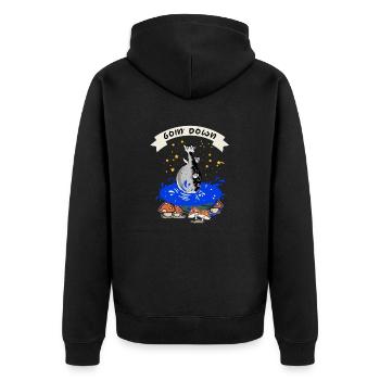 Je coule - Poisson-globe drôle - Veste à capuche bio Premium Unisexe - noir - Dos - Nico (187cm)