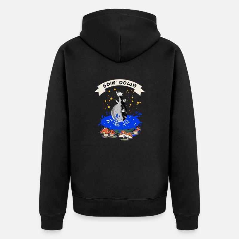 Je coule - Poisson-globe drôle - Veste à capuche bio Premium Unisexe - noir
