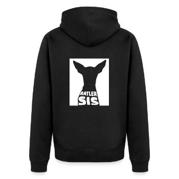 Ratler SIS - Unisex Premium Bio Zip Hoodie - Schwarz - Hinten - Nico (187cm)
