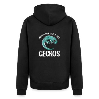 Juste un garçon qui aime les geckos Lézard Amoureux des reptiles - Veste à capuche bio Premium Unisexe - noir - Dos - Nico (187cm)