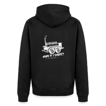 Mind If I Smoke? Grilling BBQ Smoker - Unisex Premium Bio Zip Hoodie - Schwarz - Hinten - Nico (187cm)