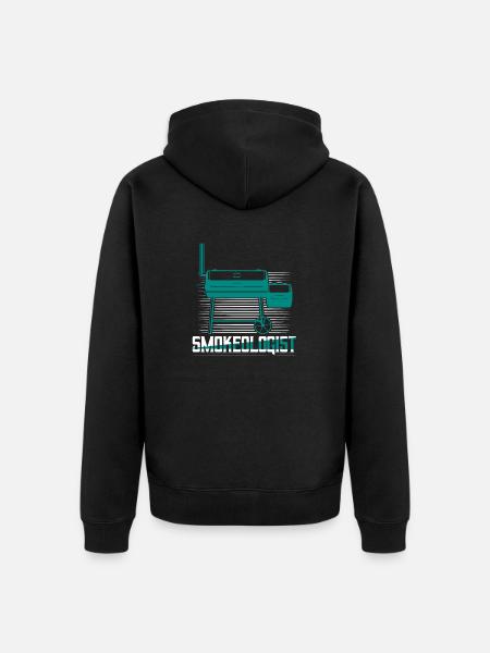 Smokeologist Grilling BBQ Smoker - Unisex Premium Organic Zip Hoodie - black