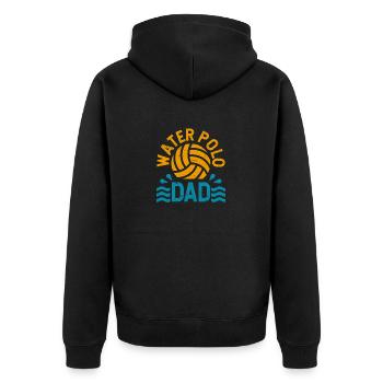 Wasserball Papa Vatertag Sport Fan Spieler Trainer - Unisex Premium Bio Zip Hoodie - Schwarz - Hinten - Nico (187cm)