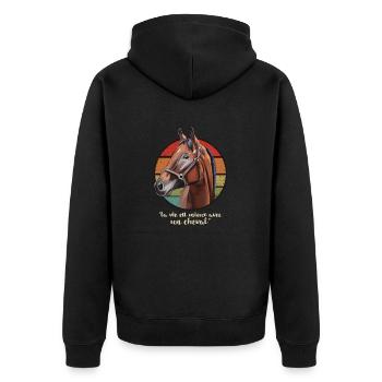 Cheval Drôle Femme Fille Enfant Vie avec un Cheval - Veste à capuche bio Premium Unisexe - noir - Dos - Nico (187cm)