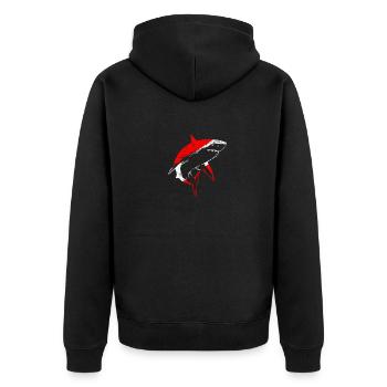 Dive Shark Diver Down Flag Scuba Diving Master - Unisex Premium Bio Zip Hoodie - Schwarz - Hinten - Nico (187cm)