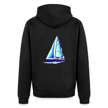 Sailor Sailing Ship Sailing Sailing Sailboat - Veste à capuche bio Premium Unisexe - noir - Dos - Nico (187cm)