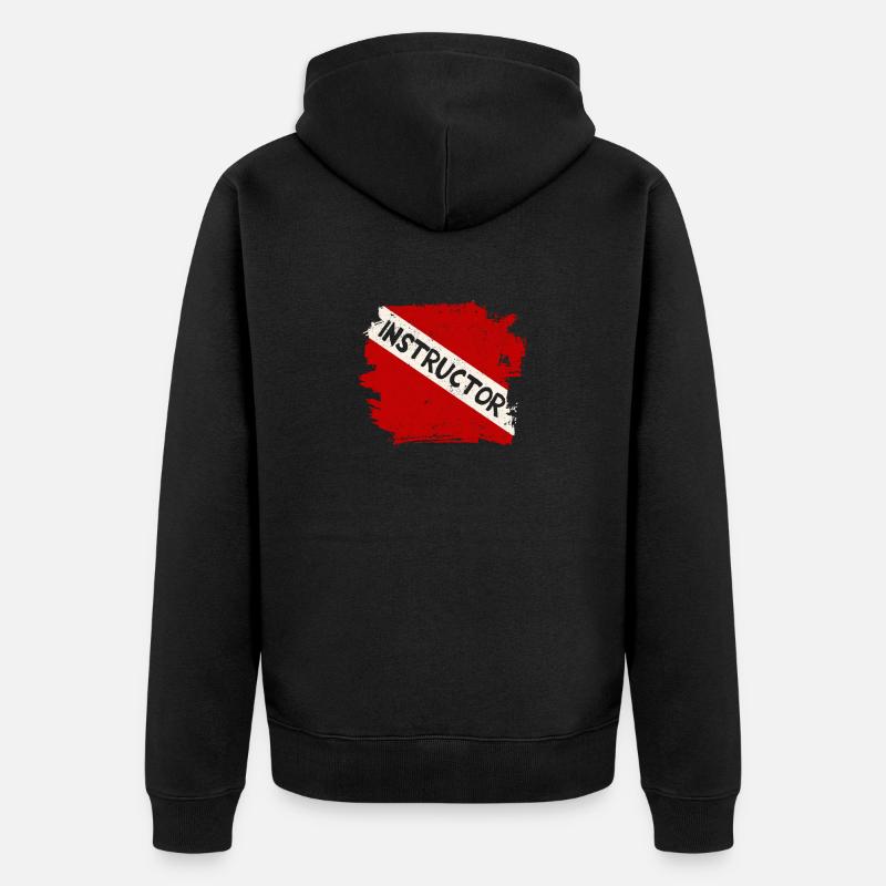 Tauchlehrer Taucher Tieftauchen Divemaster Student - Unisex Premium Bio Zip Hoodie - Schwarz