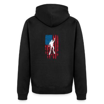 Plongée Drapeau Américain Plongeur Down Plongée US - Veste à capuche bio Premium Unisexe - noir - Dos - Nico (187cm)