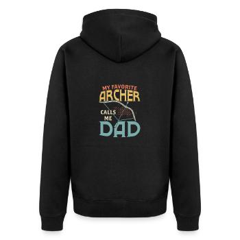 My Favorite Archer Calls Me Dad Archery Target Bow - Unisex Premium Bio Zip Hoodie - Schwarz - Hinten - Nico (187cm)
