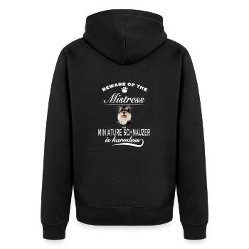 Méfiez-vous de la maîtresse, Schnauzer nain - Veste à capuche bio Premium Unisexe - noir - Dos - Nico (187cm)