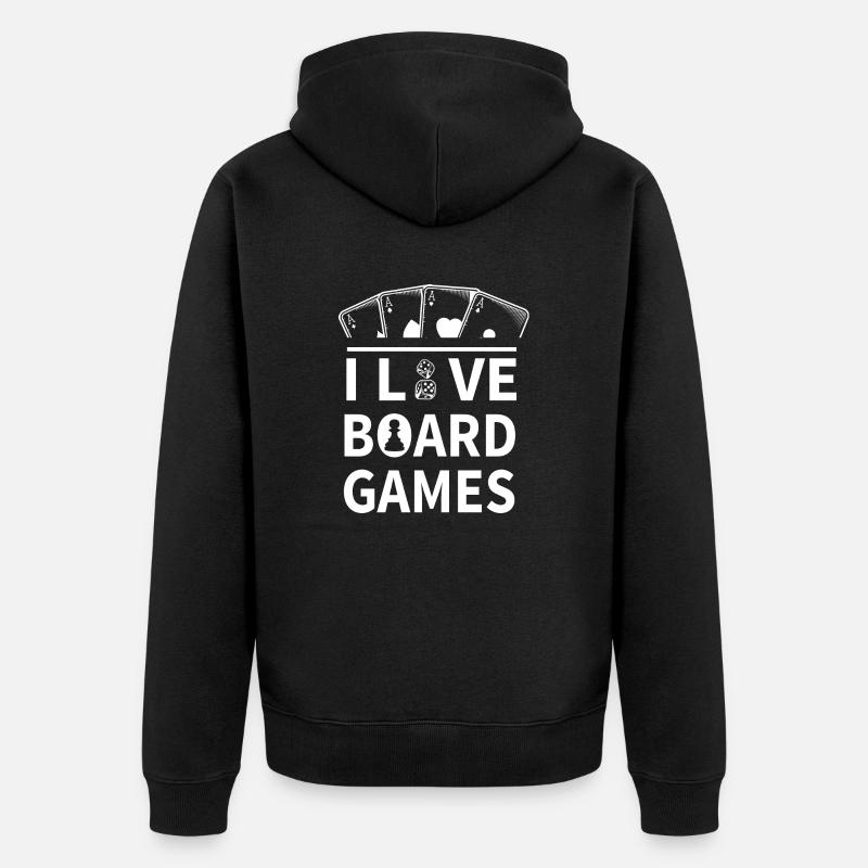 boardgame chess backgammon game night - Unisex Premium Bio Zip Hoodie - Schwarz