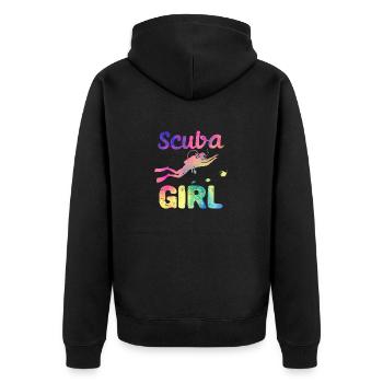 Scuba Girl Lustig Tiefseetauchen Mädchen Taucher - Unisex Premium Bio Zip Hoodie - Schwarz - Hinten - Nico (187cm)