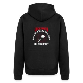 Père serrurier comme un père ordinaire mais plus difficile - Veste à capuche bio Premium Unisexe - noir - Dos - Nico (187cm)