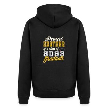 Graduation 2023 - Proud Brother of a Class of 2023 - Unisex Premium Organic Zip Hoodie - black - Back - Nico (187cm)