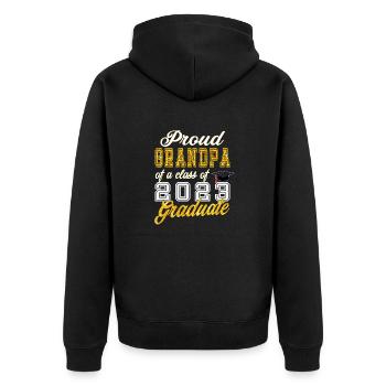 Grandpa of Graduate - Proud Grandpa of a Class of - Unisex Premium Organic Zip Hoodie - black - Back - Nico (187cm)