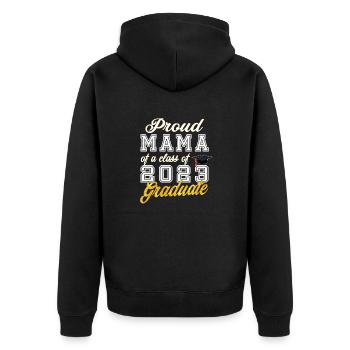 Graduation 2023 - Proud Mama of a Class of 2023 - Unisex Premium Organic Zip Hoodie - black - Back - Nico (187cm)