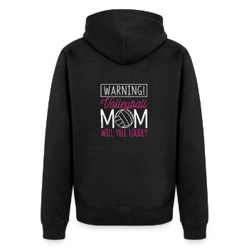 Avertissement volleyball maman va crier fort sport - Veste à capuche bio Premium Unisexe - noir - Dos - Nico (187cm)