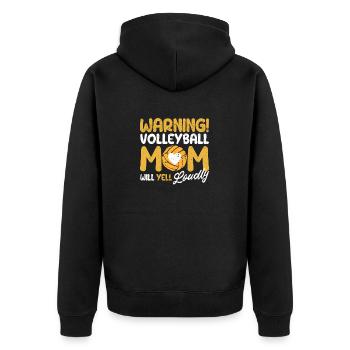 Warnung Volleyball Mom wird laut schreien Sport - Unisex Premium Bio Zip Hoodie - Schwarz - Hinten - Nico (187cm)