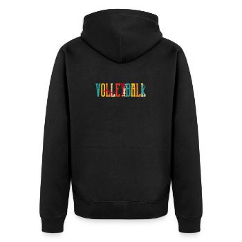 Retro Volleyball Mannschaft Sport Vintage Strand - Unisex Premium Bio Zip Hoodie - Schwarz - Hinten - Nico (187cm)